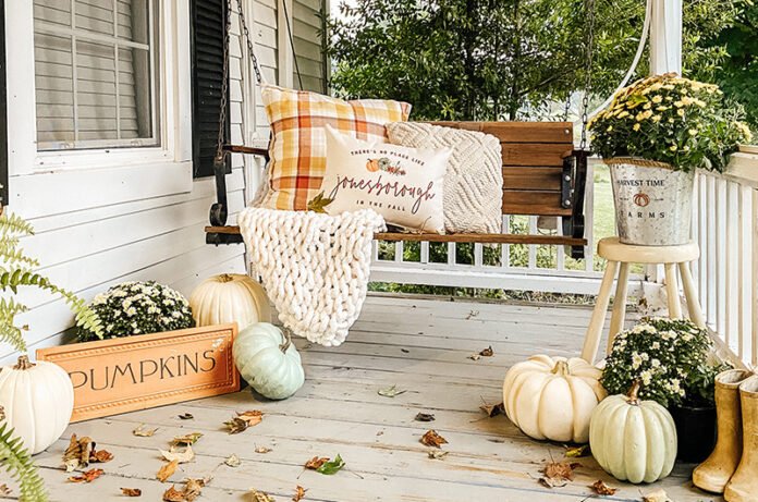 How to Create a Cozy and Inviting Fall Porch: Tips and Ideas from HGTV Experts.